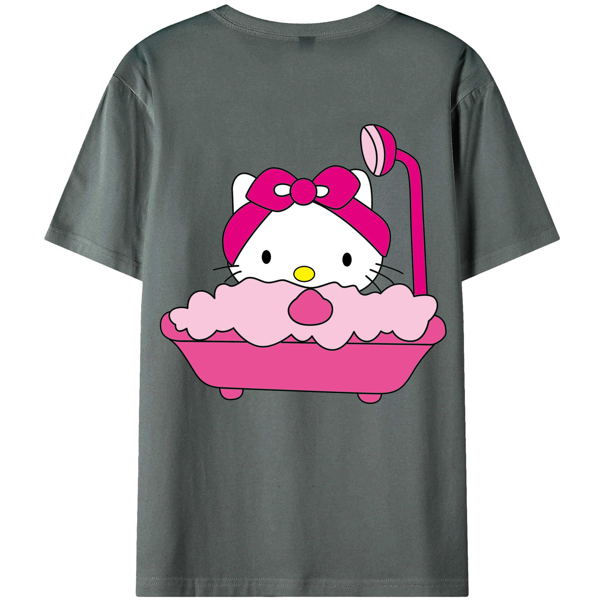 （画像用） Hello Kitty ハローキティ 綿100％ メンズ半袖Tシャツ（バックプリント） 通気性